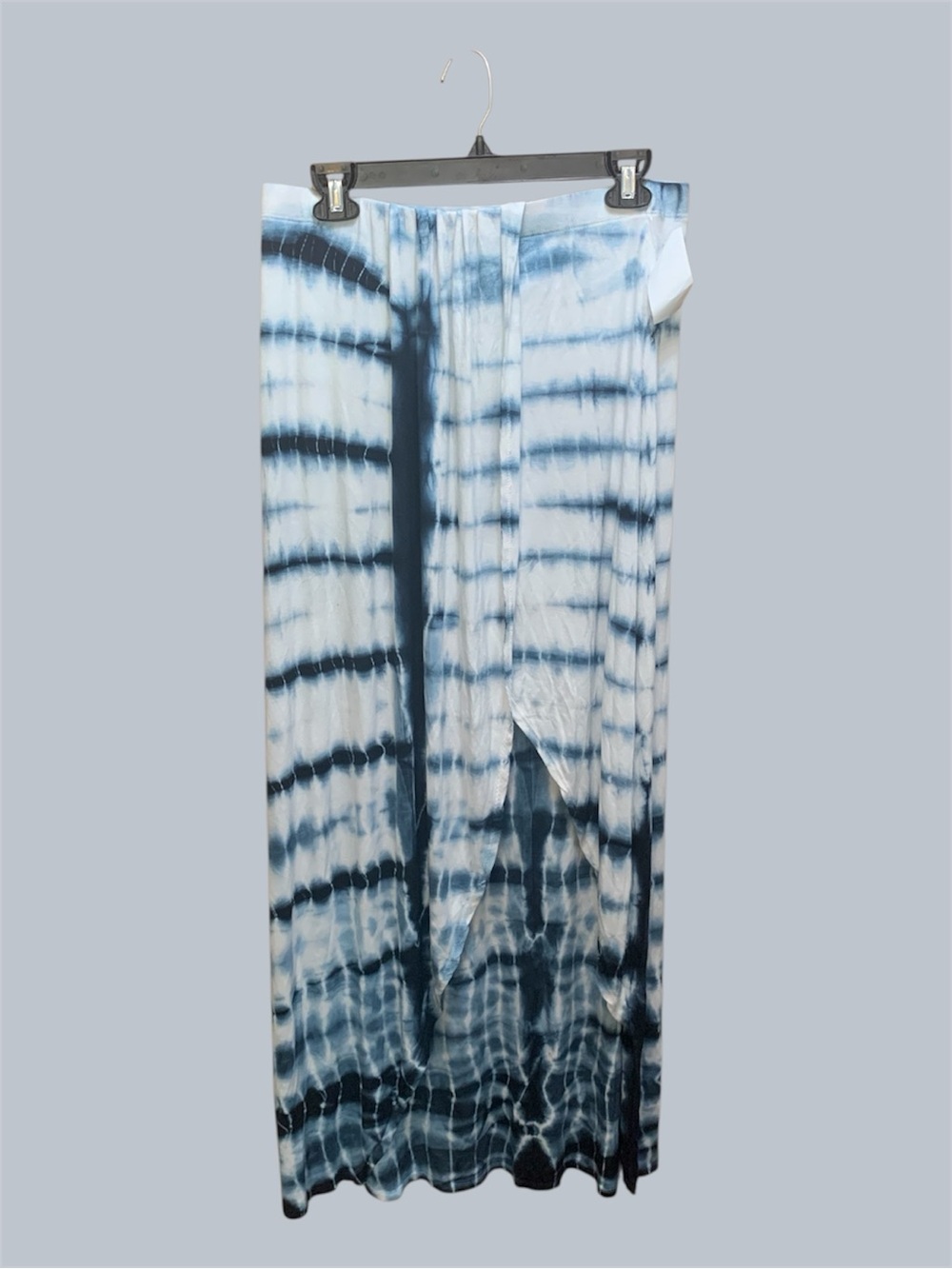 NWT Go Couture XL Blue & White Tie Dye Ribbed Maxi Skirt Women’s XL
